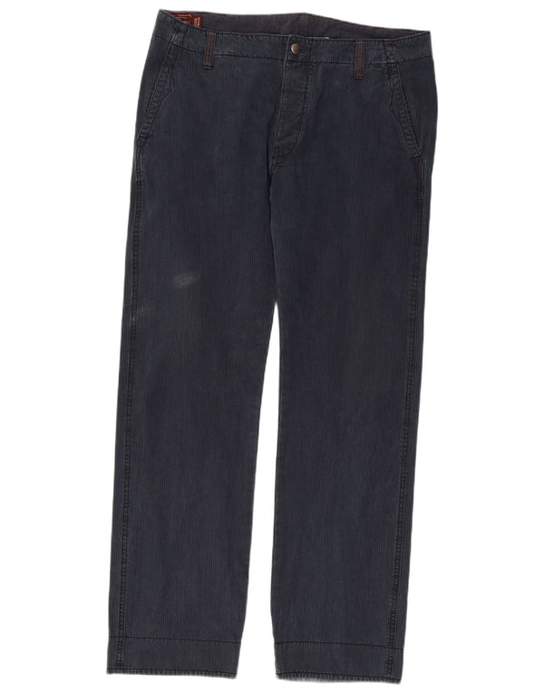 Мужские прямые брюки чинос Marlboro Classics W36 L34 темно-синие в тонкую полоску