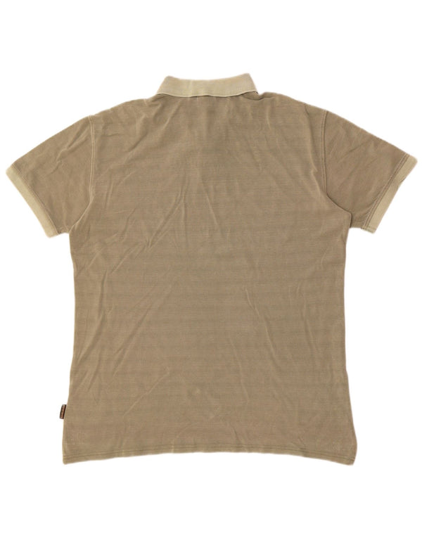 Мужская рубашка-поло Napapijri 3XL, хлопок в полоску цвета хаки