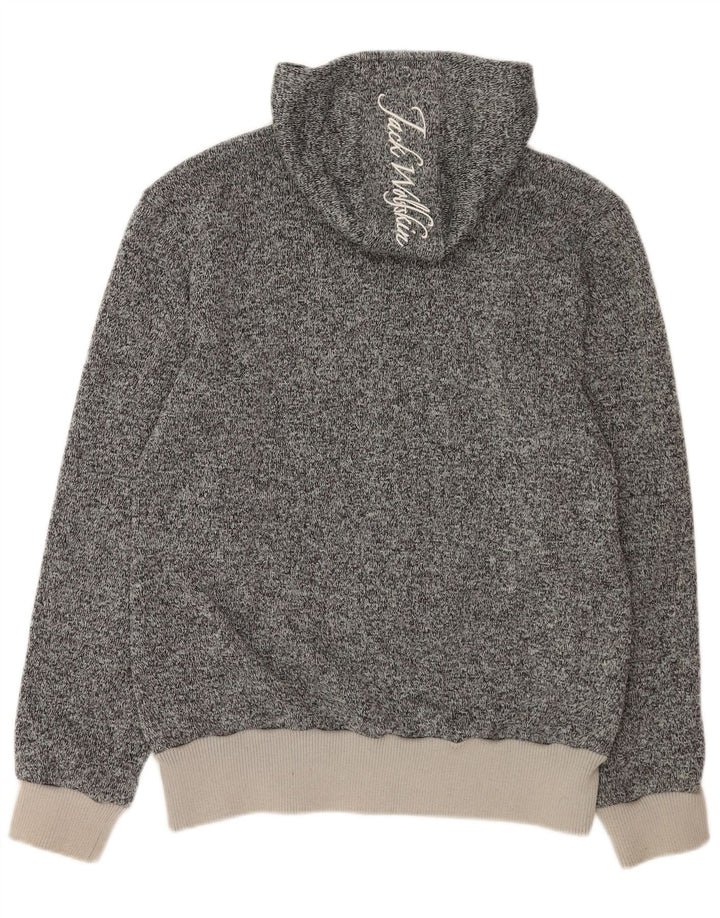Мужской свитер с капюшоном и молнией с рисунком Jack Wolfskin, большой серый полиэстер с крапинками