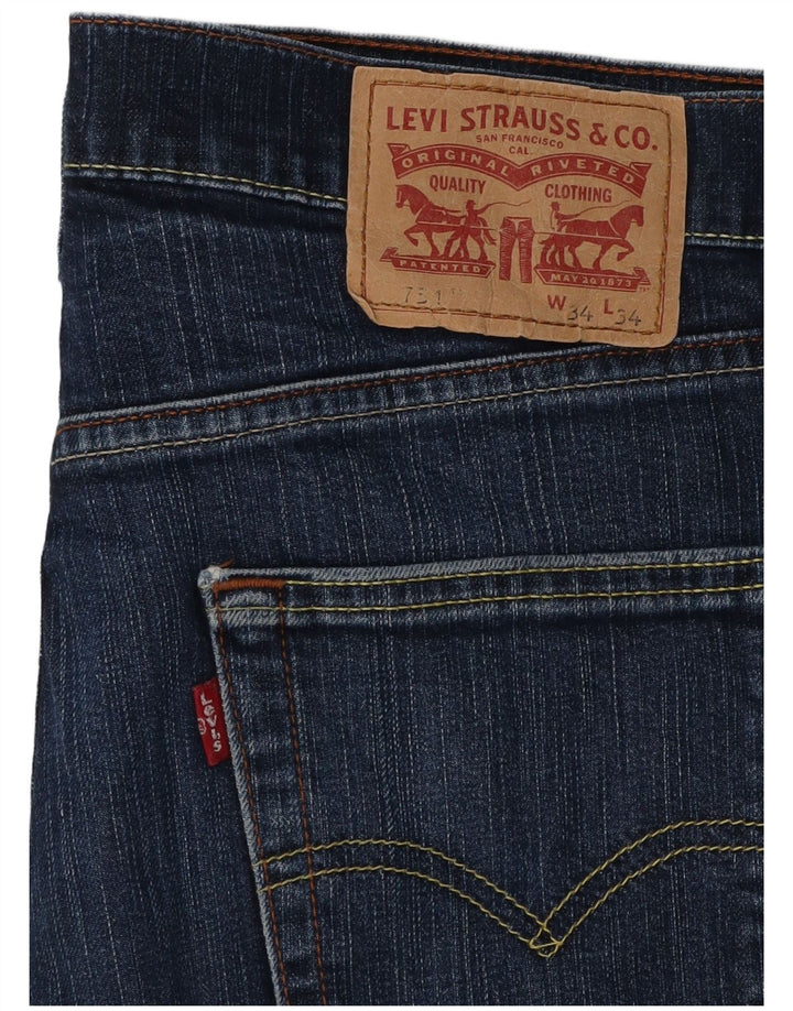 Мужские прямые джинсы Levi's 751 W34 L29 синие, хлопок