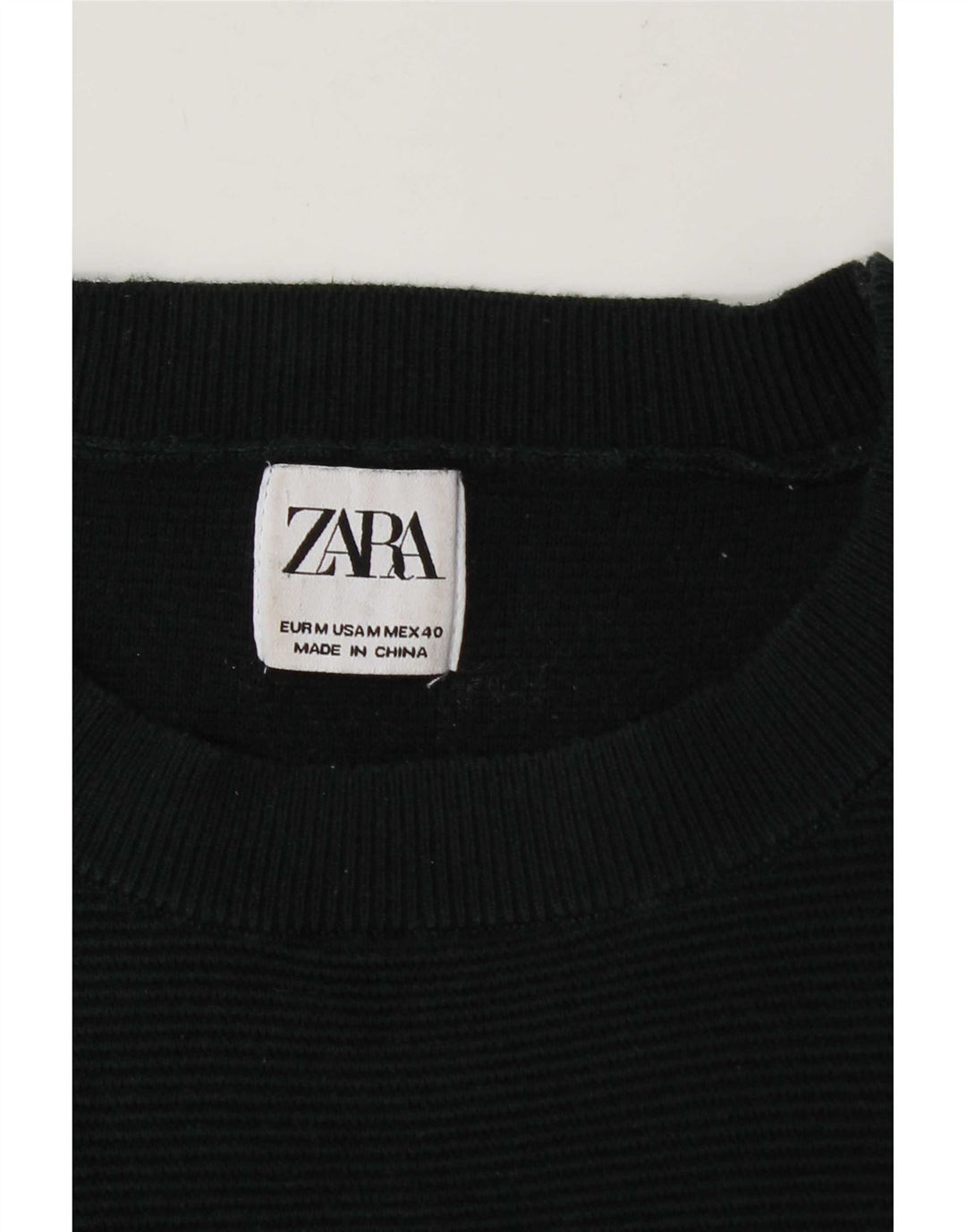 Мужской джемпер с круглым вырезом Zara, средний зеленый