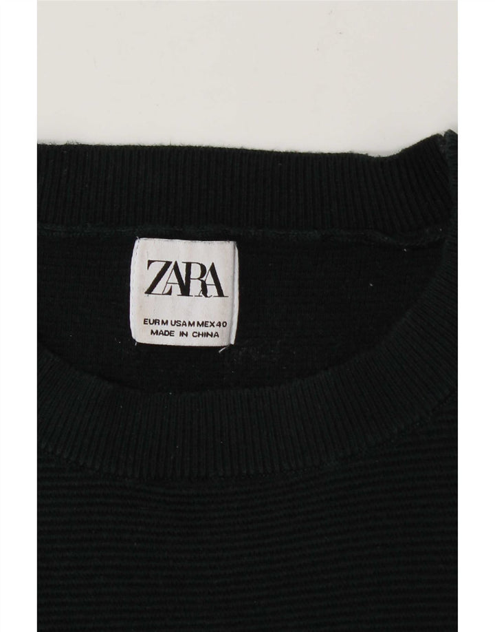 Мужской джемпер с круглым вырезом Zara, средний зеленый