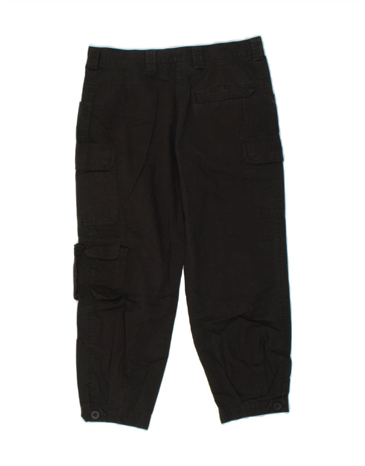 UNIVERS Womens Capri Cargo Trousers IT 42 Medium W28 L21 Black Cotton Vintage Univers and Second-Hand Univers from Messina Hembry 