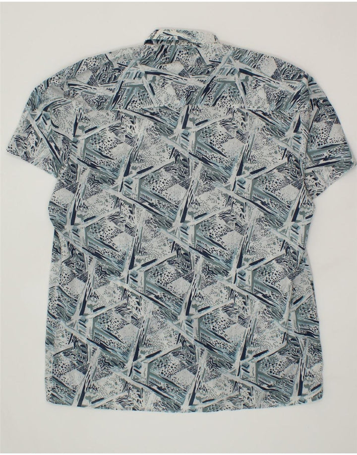 VINTAGE Mens Abstract Pattern Shirt Large Blue Vintage Vintage and Second-Hand Vintage from Messina Hembry 