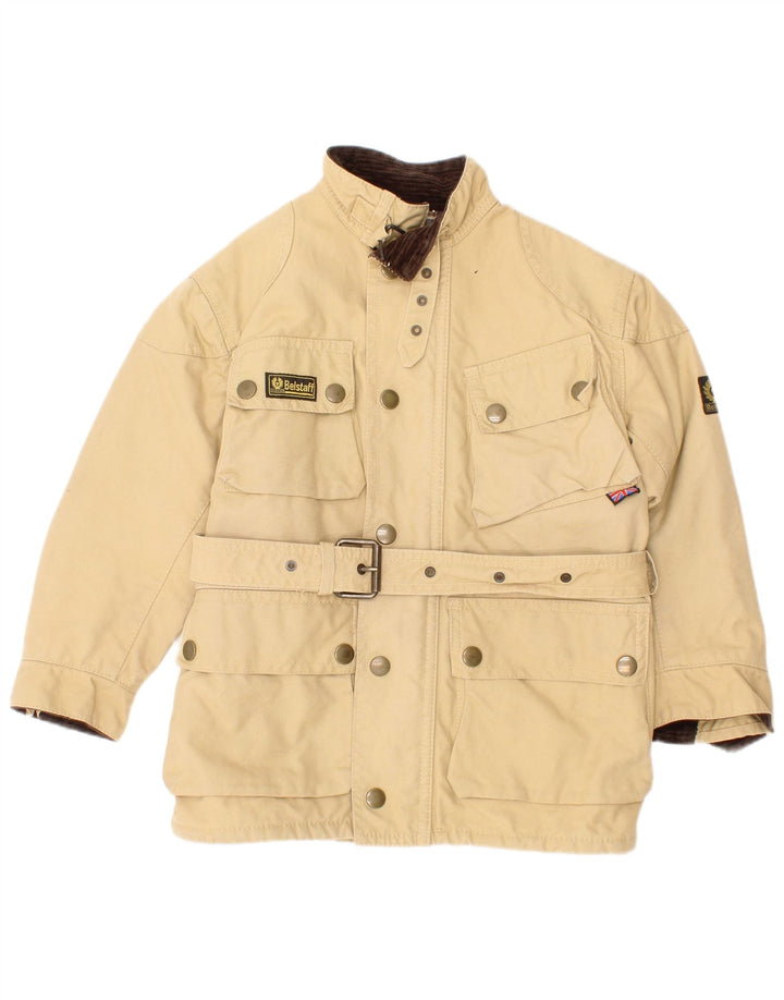Универсальная куртка Belstaff для мальчиков 3-4 лет, бежевая хлопковая байкерская куртка