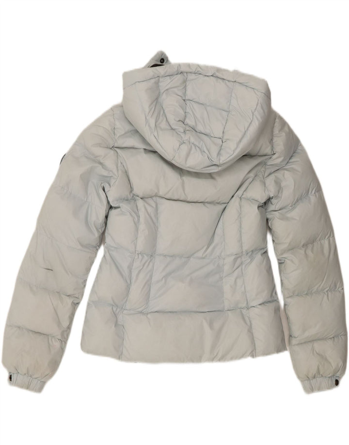 Женская утепленная куртка с капюшоном Superdry UK 8, маленький синий нейлон