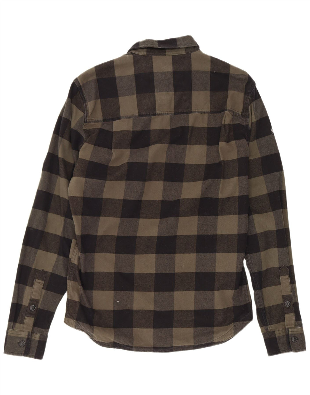 Мужская фланелевая рубашка Superdry Lumberjack среднего размера, хаки, хлопок в мелкую клетку