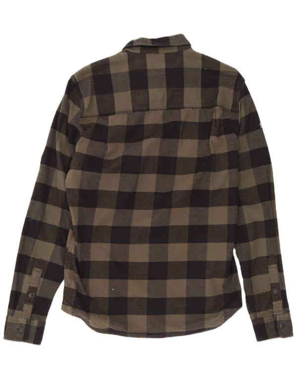 Мужская фланелевая рубашка Superdry Lumberjack среднего размера, хаки, хлопок в мелкую клетку