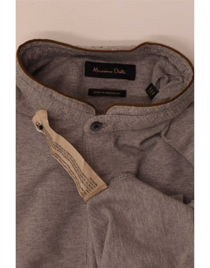 Мужская рубашка-поло Massimo Dutti, большой размер, серый хлопок