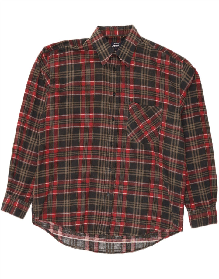 VINTAGE Мужская фланелевая рубашка XL в разноцветную клетку, хлопок