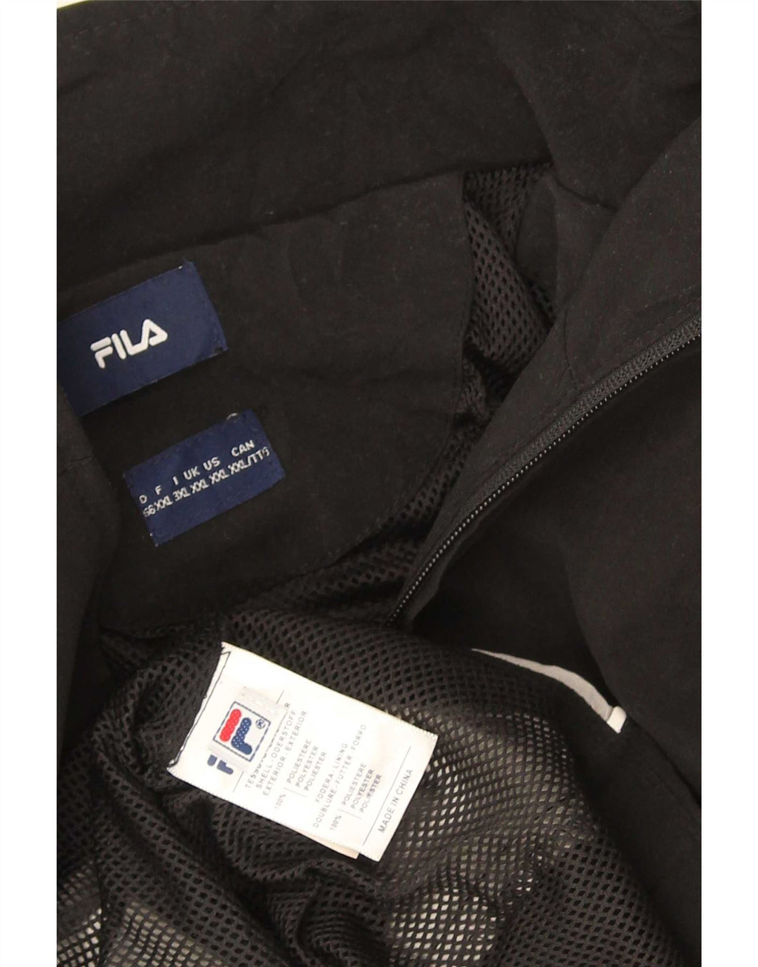 Мужской спортивный костюм Fila 2XL, черный полиэстер с цветными блоками