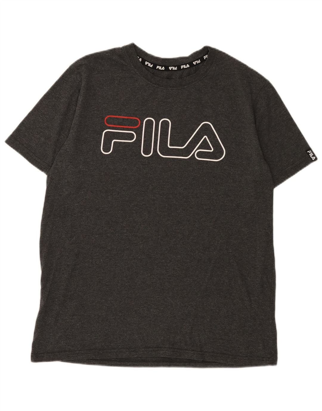 Мужская футболка с рисунком Fila, большой серый полиэстер
