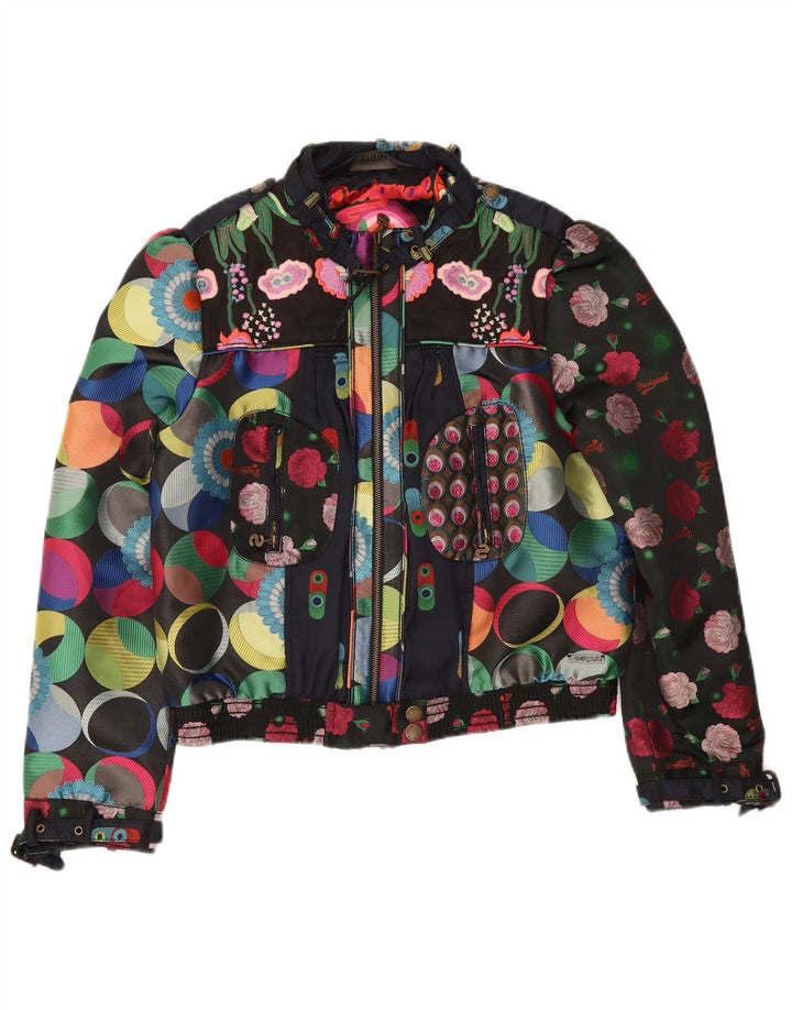 Женская укороченная куртка-бомбер Desigual с абстрактным узором EU 46 XL, разноцветная