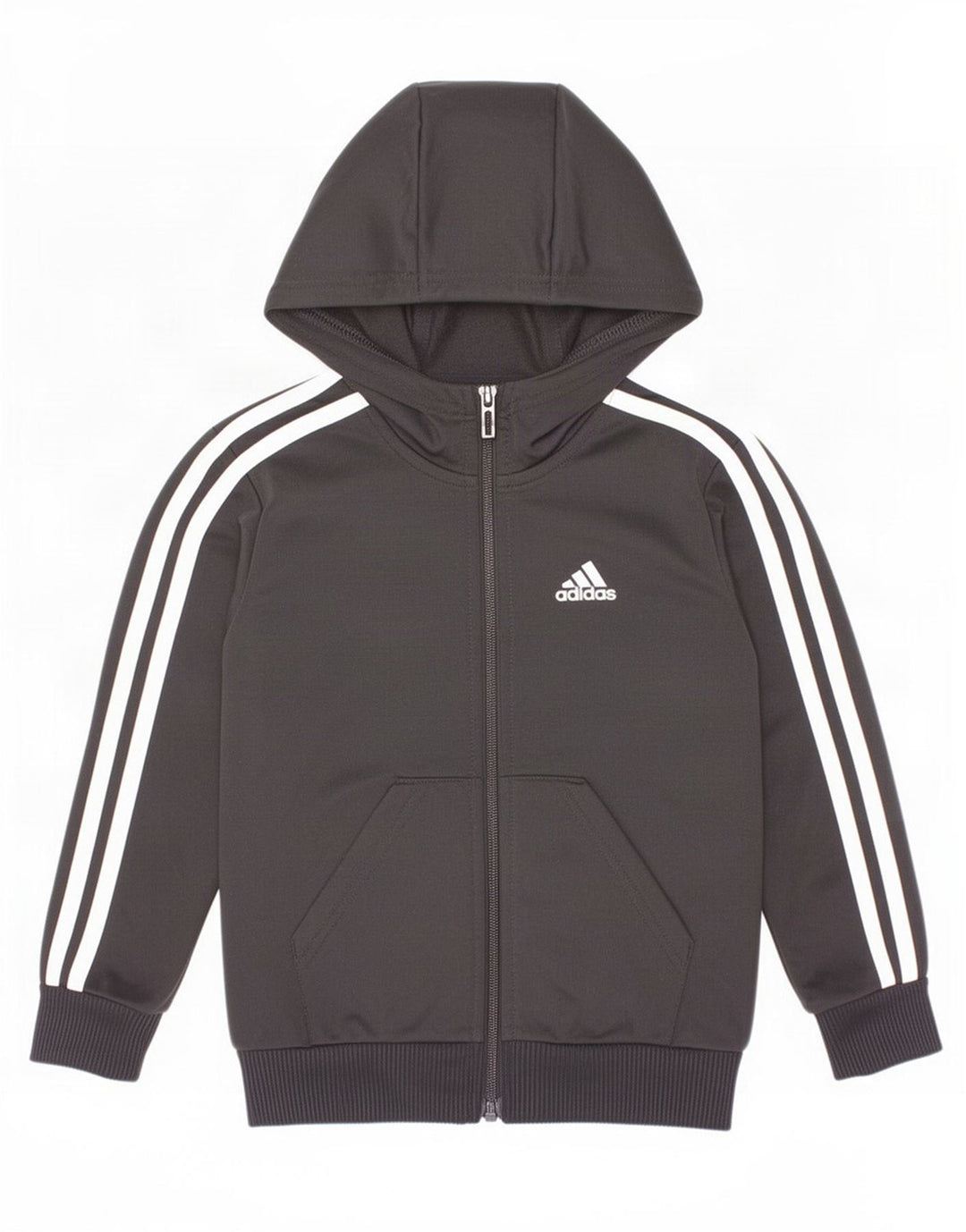 Свитер с капюшоном на молнии для мальчиков Adidas 4–5 лет, черный полиэстер