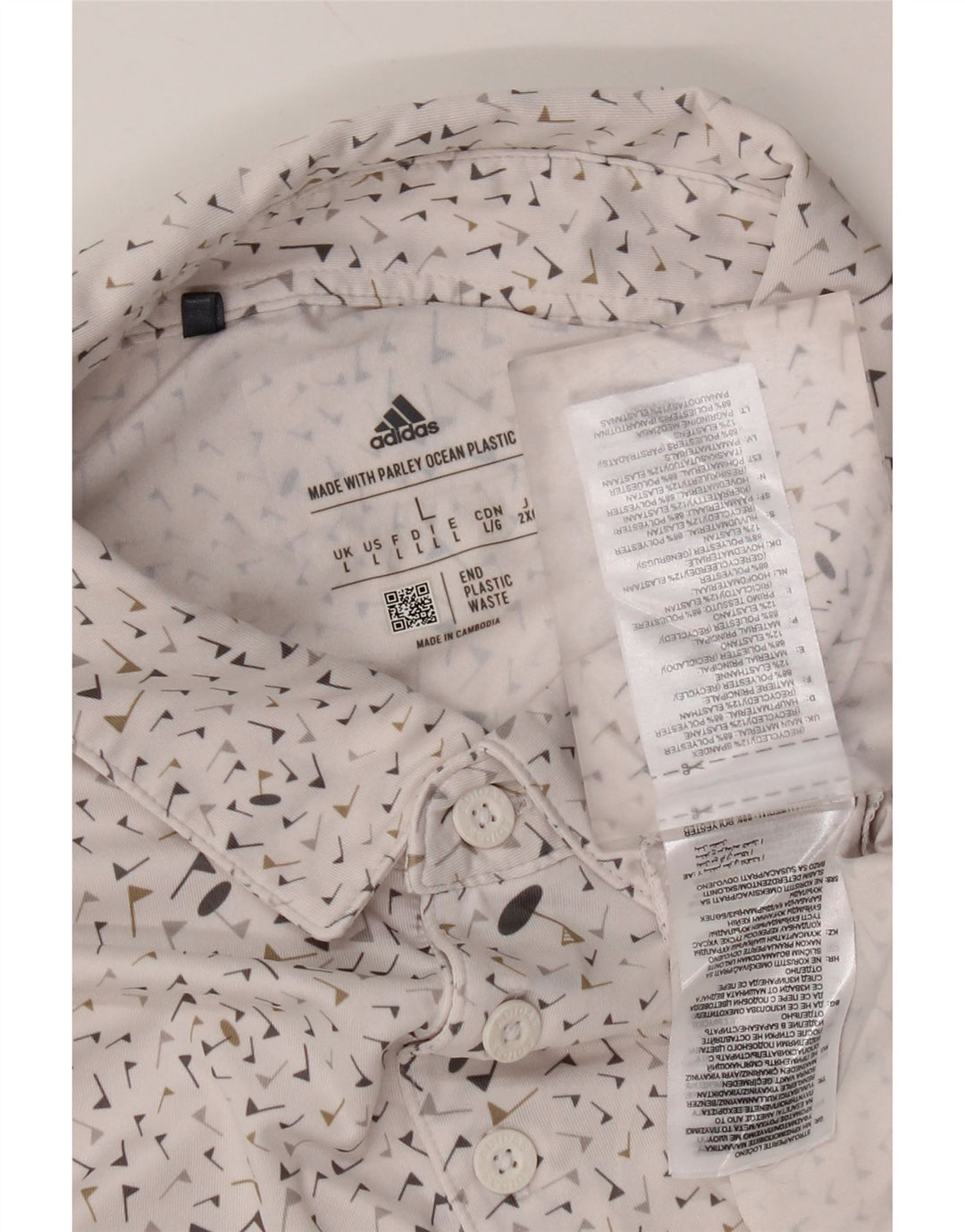 Мужская рубашка-поло Adidas большая белая пятнистая полиэстер