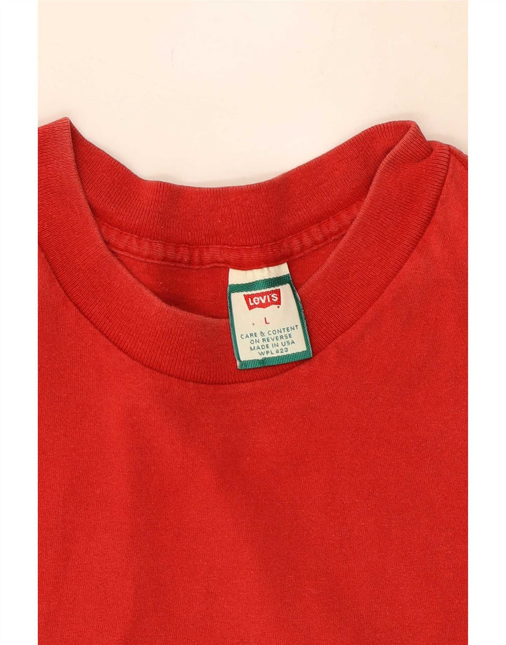 Мужская футболка с рисунком Levi's, большой красный хлопковый топ