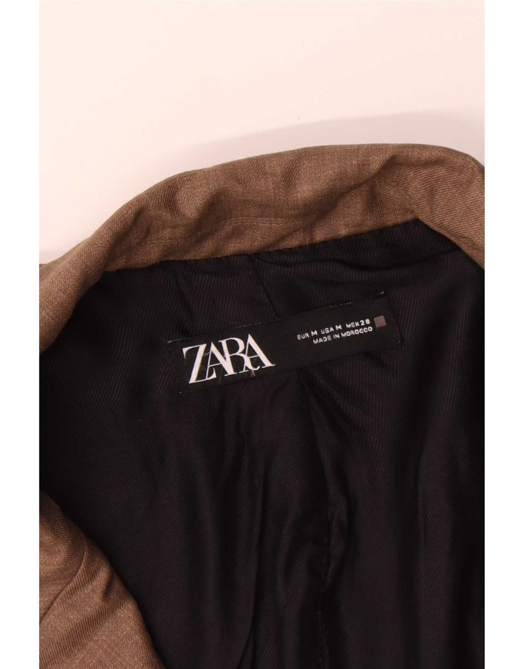 Женский двубортный пиджак оверсайз Zara UK 14, средний коричневый цвет
