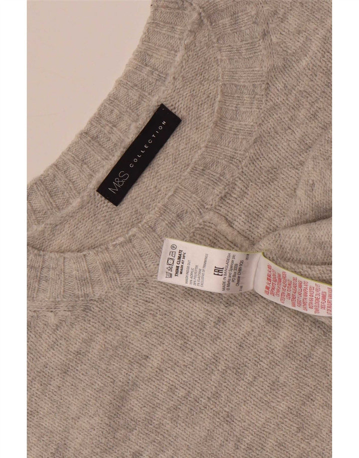 Женский свободный джемпер с круглым вырезом Marks & Spencer, Великобритания 16, большой серый