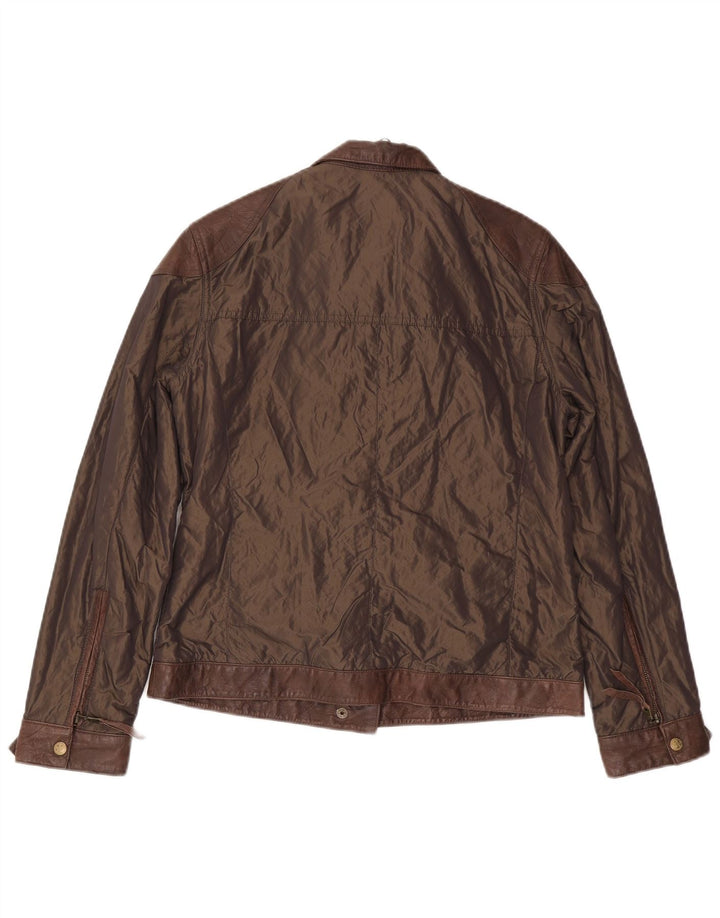 Винтажная женская куртка UK 14, средний коричневый полиамид