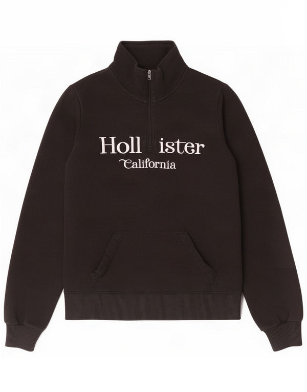 Женский свитер с воротником на молнии с рисунком Hollister UK 6 XS Черный