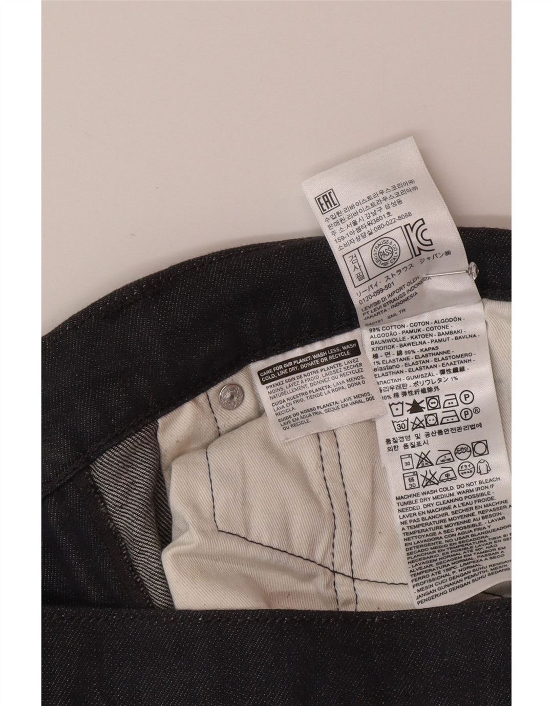 Мужские джинсы Levi's 511 Slim W34 L32 Серые хлопковые