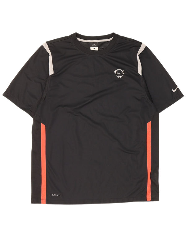 Мужская футболка Nike Dri Fit UK 42/44, большой черный полиэстер с цветными блоками