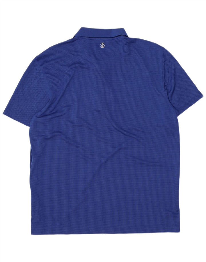 Мужская рубашка поло Izod XL, синяя, полиэстер в мелкую клетку