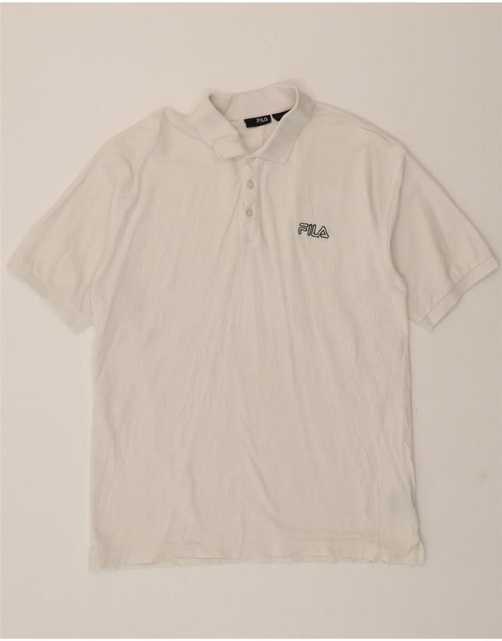 FILA Mens Polo Shirt Large White Cotton Vintage Fila and Second-Hand Fila from Messina Hembry 