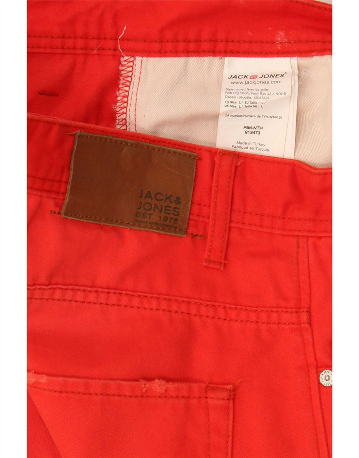 Мужские джинсовые шорты Jack & Jones, большие, W34, красные, хлопковые