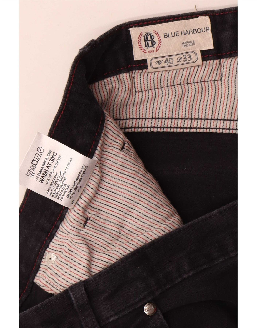 Мужские повседневные брюки Marks & Spencer Blue Harbour W40 L33 Темно-синие