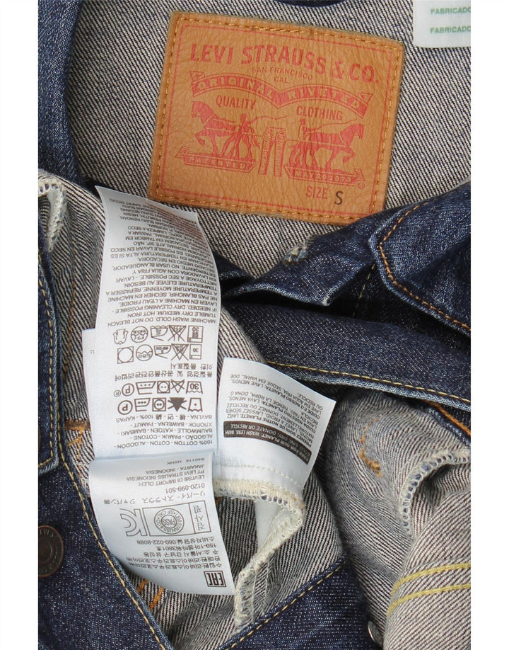 Мужская джинсовая куртка Levi's UK 36, маленькая, темно-синяя, хлопок