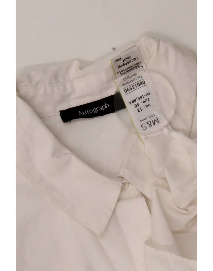 Женская блузка-рубашка с автографом Marks & Spencer UK 12, средний белый хлопок, хлопок