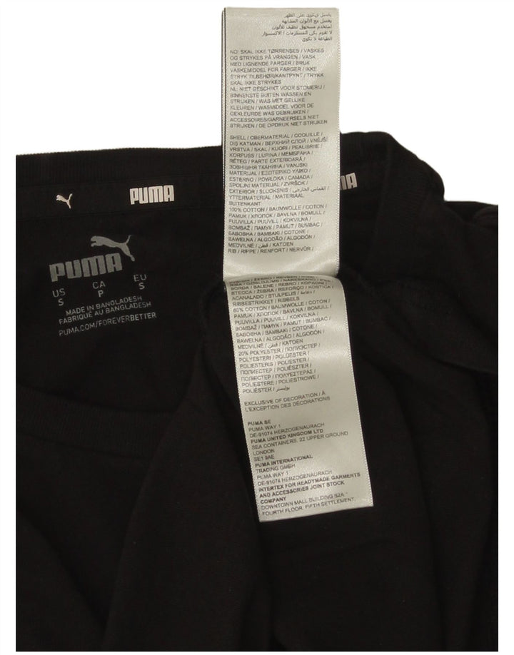 Мужская футболка с рисунком Puma, маленькая, черная, хлопковая