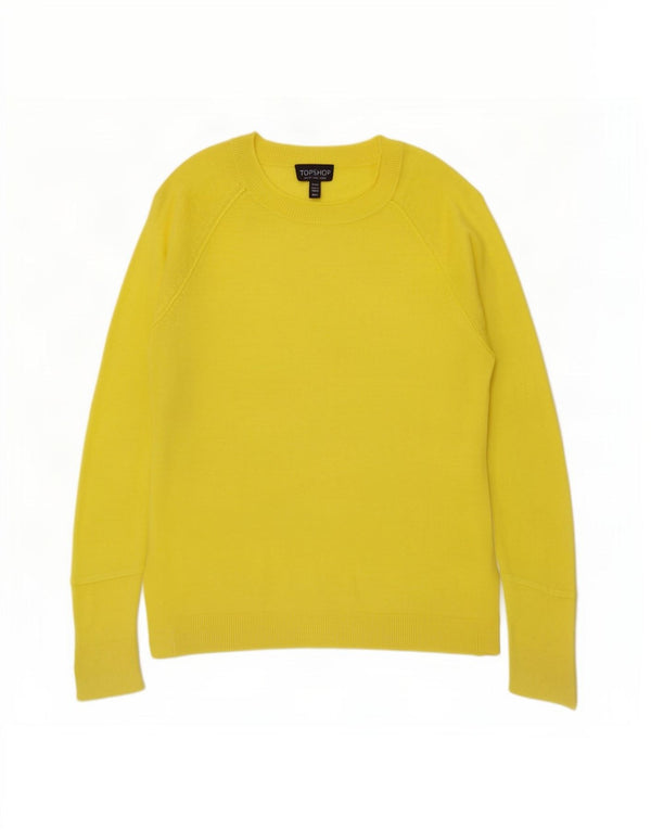 Женский свободный джемпер с круглым вырезом Topshop UK 8, маленький желтый вискоза