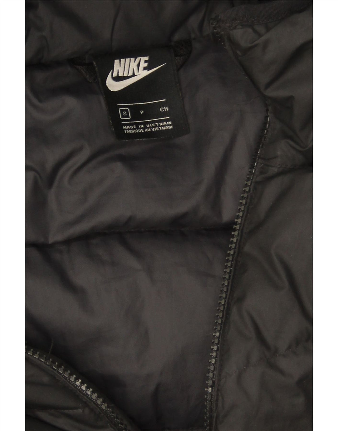 Мужское стеганое пальто с капюшоном Nike UK 36, маленький черный полиэстер