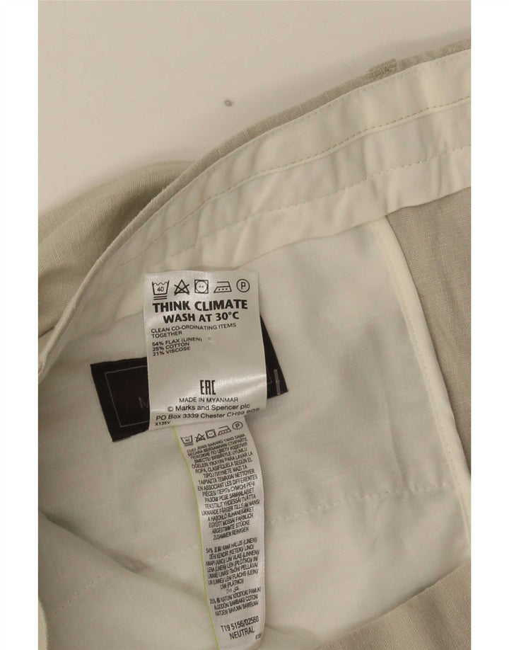 Мужские брюки чиносы Marks & Spencer стандартного кроя W36 L33 Бежевый лен
