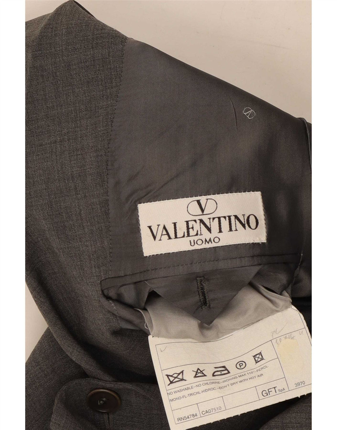 Мужской костюм из двух предметов Valentino с 3 пуговицами IT 48 Medium W30 L31 Серый Шерстяной