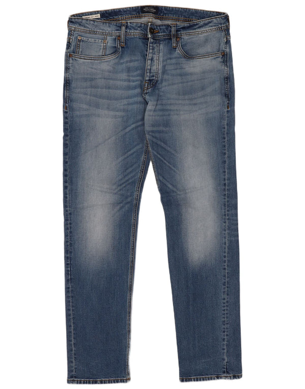 Мужские узкие джинсы Jack & Jones Mike Comfort Fit W36 L34, синие, хлопок