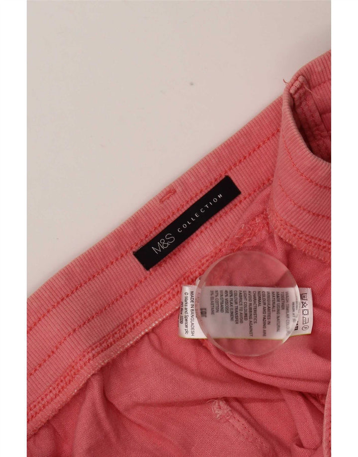 Женские шорты Marks & Spencer UK 14, большие, W34, розовые льняные