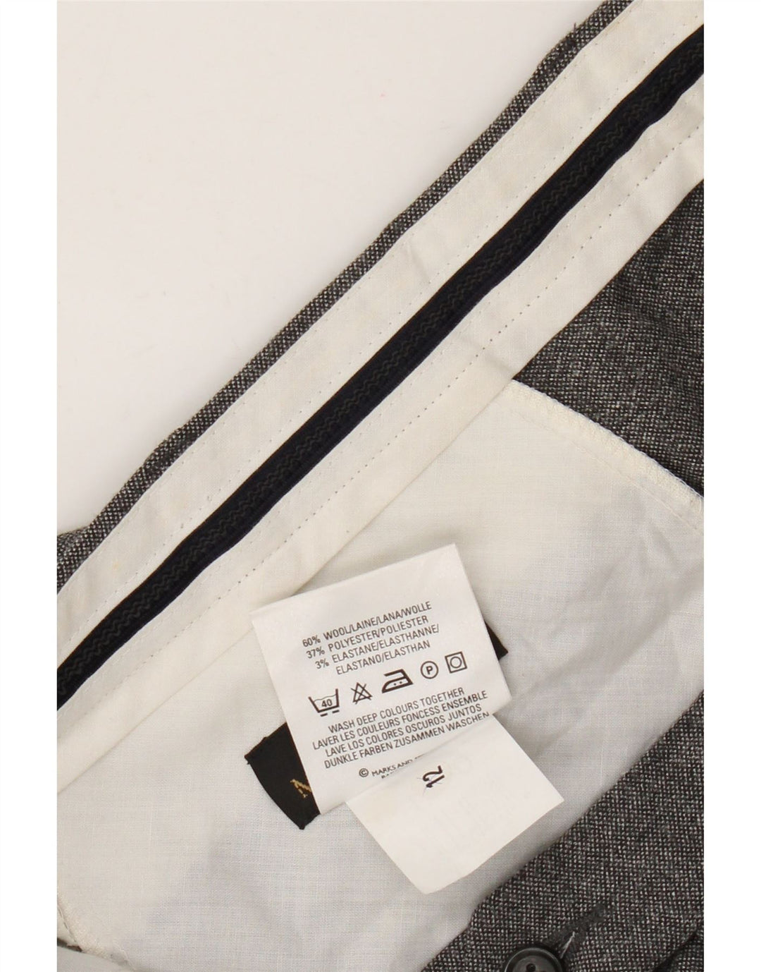 Мужские прямые костюмные брюки Marks & Spencer St. Michael W40 L29 серые шерстяные