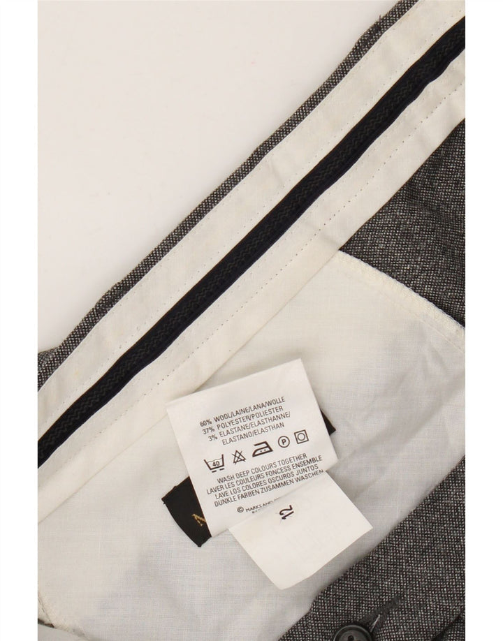 Мужские прямые костюмные брюки Marks & Spencer St. Michael W40 L29 серые шерстяные