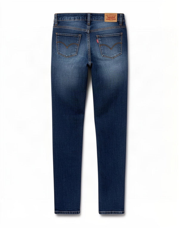 Джинсы скинни Levi's Girls 711 с потертостями, 13–14 лет W26 L30, синий хлопок
