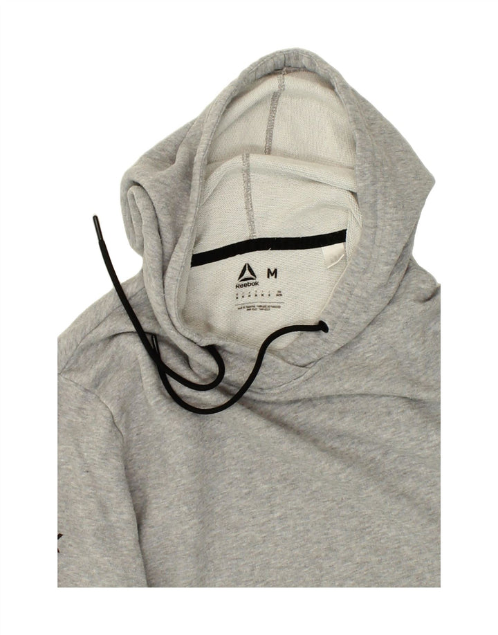 REEBOK Mens Graphic Hoodie Jumper Medium Grey Cotton Vintage Reebok and Second-Hand Reebok from Messina Hembry 