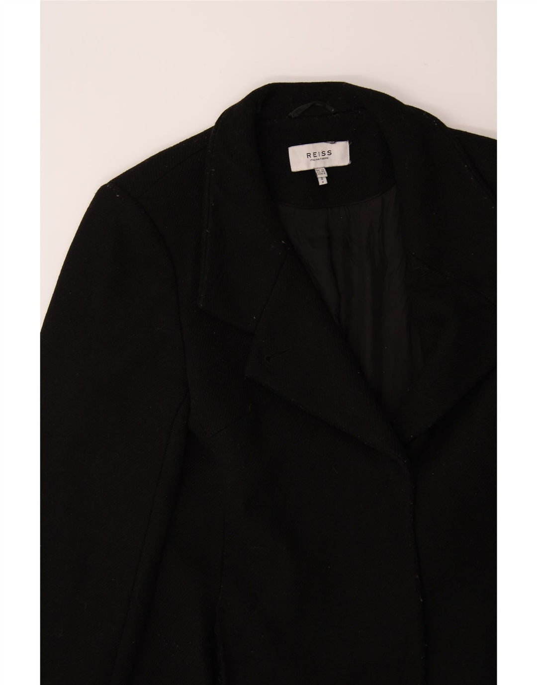 REISS Womens Overcoat UK 12 Medium Black Wool Vintage Reiss and Second-Hand Reiss from Messina Hembry 