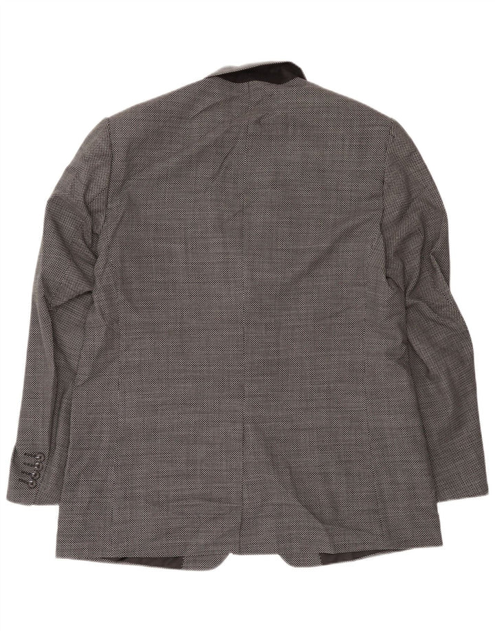 Мужской пиджак Marks & Spencer на 2 пуговицах, Великобритания 44 XL, черная шерстяная клетка