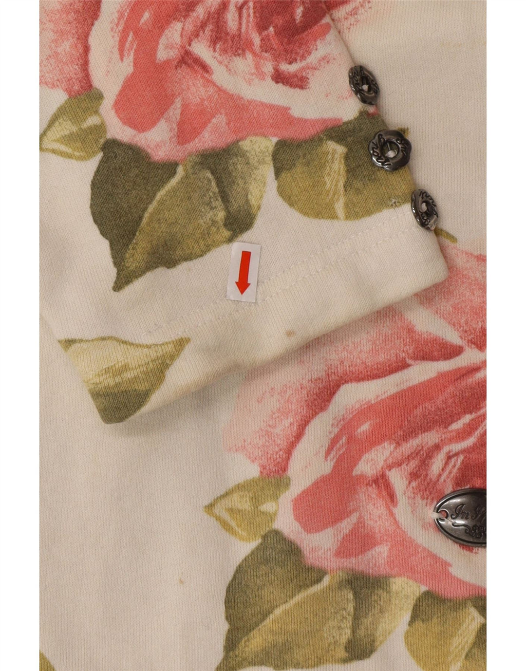 ВИНТАЖНЫЙ женский топ с длинным рукавом, Великобритания, 16, большой размер, белый, хлопковый с цветочным принтом