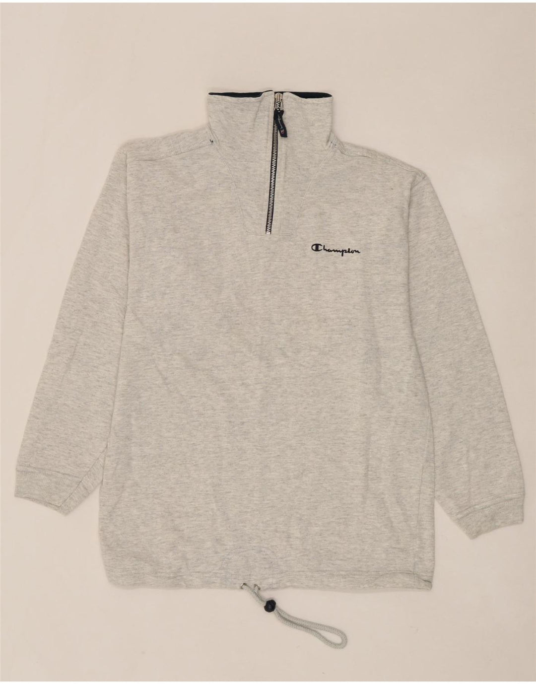CHAMPION Mens Zip Neck Sweatshirt Jumper Small Grey Cotton Vintage Champion and Second-Hand Champion from Messina Hembry 