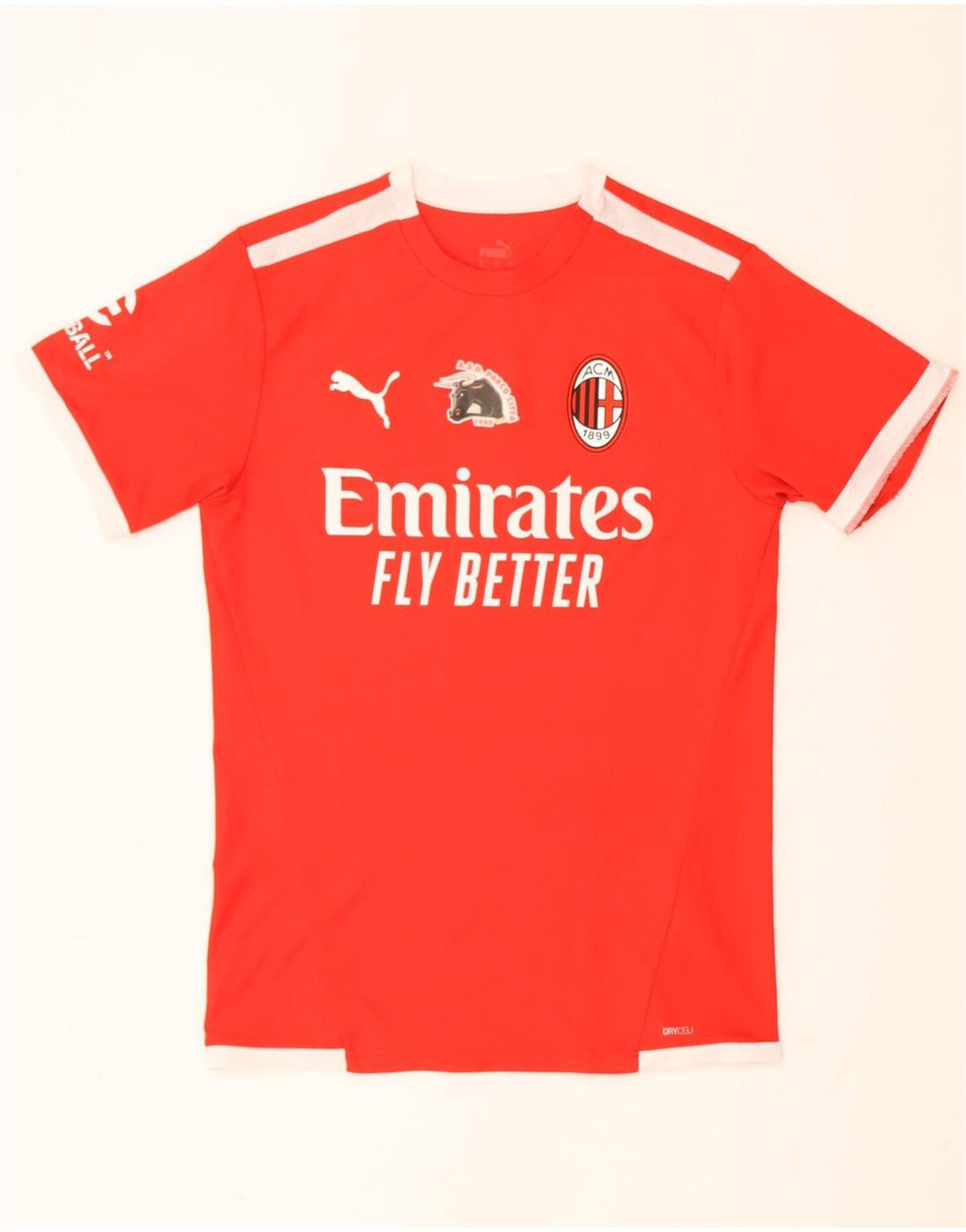 Мужская футболка Puma AC Milan с графическим рисунком, маленький красный полиэстер с цветными блоками