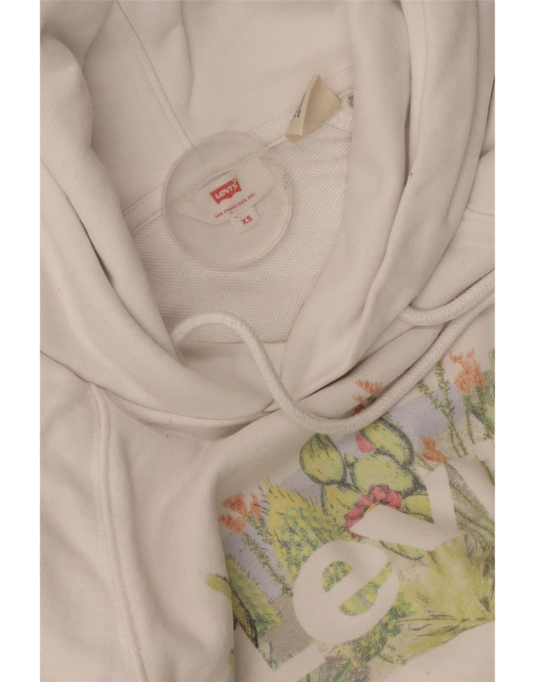 Женский джемпер с капюшоном Levi's Oversized с рисунком UK 6 XS Белый