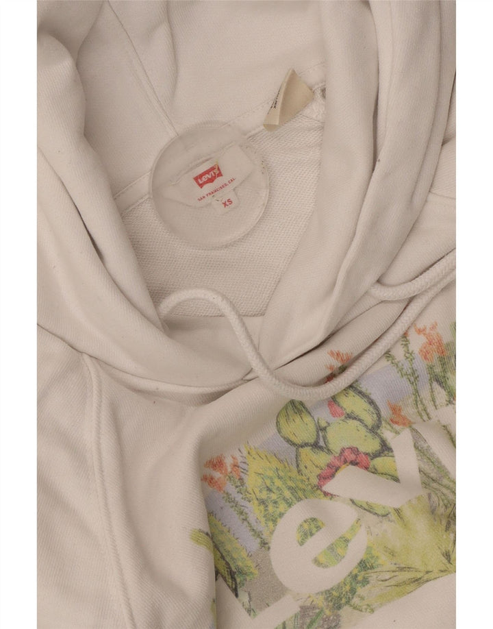 Женский джемпер с капюшоном Levi's Oversized с рисунком UK 6 XS Белый